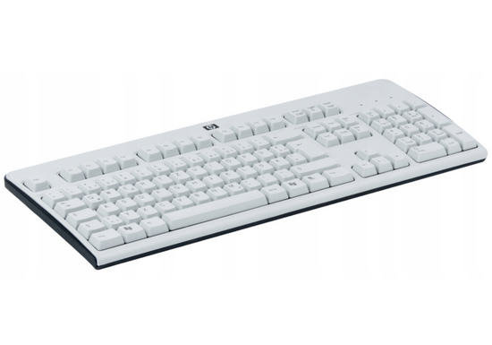 New HP KU-0316 Wired USB Keyboard + Stickers Gray