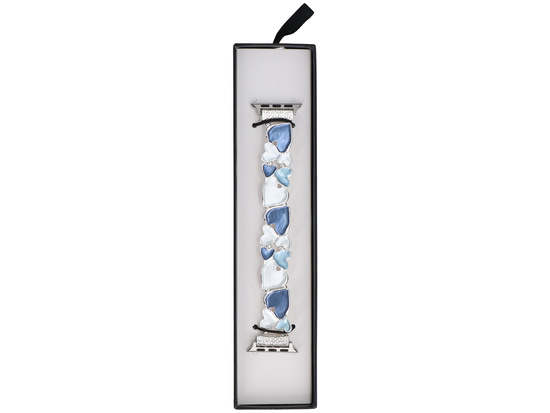 Nueva pulsera para smartwatch GlacierX Gleam Tender Stretch Bracelet Ice Blue para Apple Watch 38/40/41mm Plata-Azul.