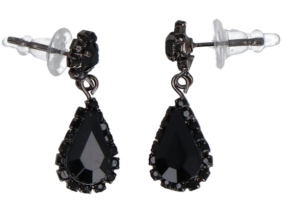 Conjunto de joyería Victoriana Set negro Collar + aretes