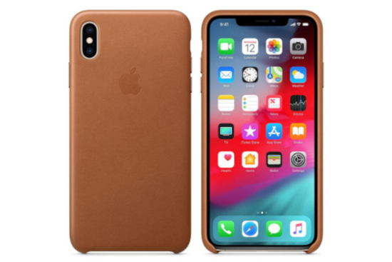 Originál Kožený Pouzdro Apple iPhone XS Max Liliac