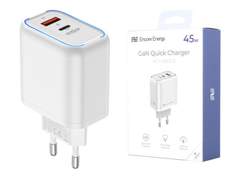 Nuovo caricabatterie da rete Encore Energy PD 3.0 Quick Charge 4.0 USB-A USB-C 45W adattatore MD-4583TR