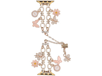 Nuovo bracciale per smartwatch GlacierX Slider Clasp Double Chain Princess Bracelet Rose per Apple Watch 38/40/41mm Oro Rosa