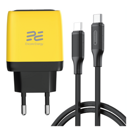 Nuovo caricatore da rete Encore Energy GaN QC PD USB-A 18W USB-C 45W MD-4583RD + cavo USB-C 2m