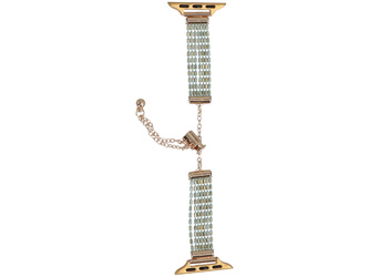 Nuovo bracciale per smartwatch GlacierX Slider Clasp Multi Row Bracelet Cerulean Gleam per Apple Watch 38/40/41mm Argento-blu.