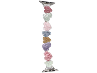 Nuovo braccialetto per smartwatch GlacierX Gleam Heart Stretch Bracelet Sweet Candy per Apple Watch 38/40/41mm Pastel.