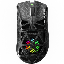 Nuovo Mouse Gaming Wireless Triadyn Play IAPETUS PixArt PAW3311DB 12000 DPI per Giocatori Illuminazione LED HUANO Nera