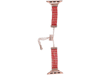 Nuovo bracciale per smartwatch GlacierX Slider Clasp Multi Row Bracelet Viper Red per Apple Watch 38/40/41mm Rosso