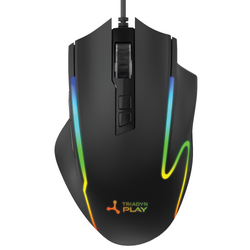 Nuovo Mouse Gaming Triadyn Play DIA 12800 DPI per Giocatori Illuminazione LED HUANO Nera