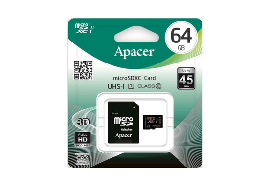 Nuova scheda Secure Digital Apacer microSDXC 64GB Memory Card