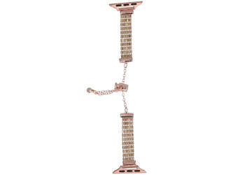 Нова браслет для смарт-годинника GlacierX Slider Clasp Multi Row Bracelet Gold Cappuccino для Apple Watch 38/40/41mm Золотий Капучино