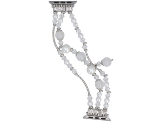 Нова браслет для смарт-годинника GlacierX Triple Strand Beaded Charm Bracelet White Pearl для Apple Watch 38/40/41мм Перловий