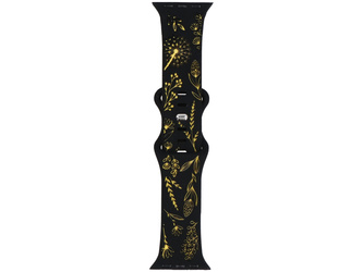 Новий ремінець для смарт-годинника GlacierX Silicone Wild Bloom Warm Night для Apple Watch 38/40/41мм Чорно-жовтий