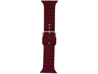 Ремінець для смарт-годинника GlacierX Silicone Grooved Burgundy для Apple Watch 42/44/45/49мм Бургундський