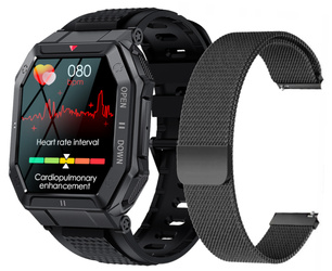 Новий смарт-годинник GlacierX Trail Black + браслет сітка GX-TC55 BM