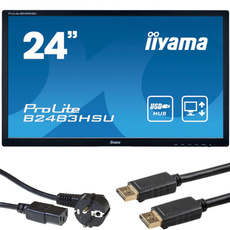 Немає підставки Монітор IIYAMA B2483HSU-B1DP 24" LED 1920x1080 DisplayPort Black Class A + кабель