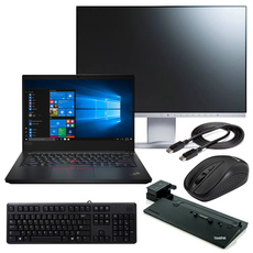 Lenovo ThinkPad T470s i5-6300U 8GB/240GB SSD 1920x1080 Class A - Windows 10 Home + EIZO FlexScan EV2450 24-дюймовий тонкий монітор класу A + Lenovo ThinkPad Pro Dock + клавіатура + нова бездротова миша + кабель