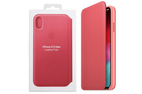 Чохол Новий шкіряний iPhone XS Max Leather Folio Peony Pink